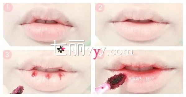 咬唇妆的画法图解教程 裸色系粉嘟嘟娇嫩惹人爱