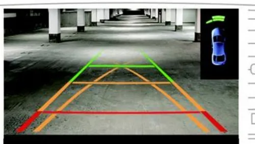 倒车影像后的三条颜色辅助线什么意思？绿色代表安全吗