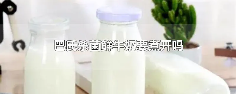 巴氏杀菌鲜牛奶要煮开吗