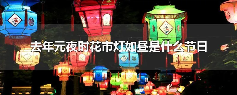 去年元夜时花市灯如昼是什么节日