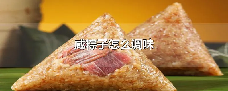 咸粽子怎么调味