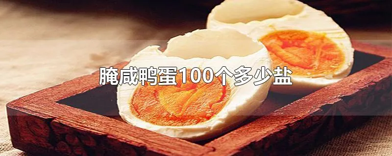 腌咸鸭蛋100个多少盐