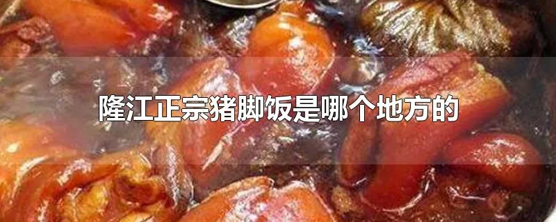 隆江正宗猪脚饭是哪个地方的