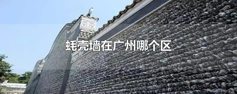 蚝壳墙在广州哪个区