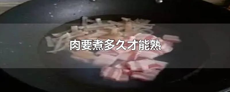 肉要煮多久才能熟