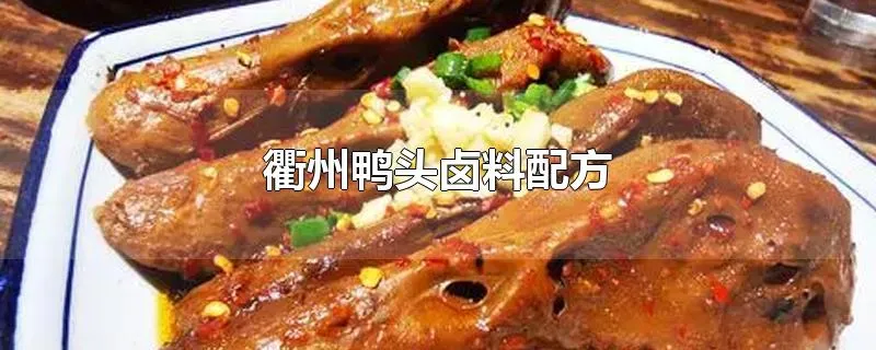 衢州鸭头卤料配方