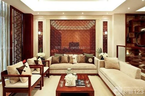 新中式客厅设计说明  古朴中带着一丝时尚