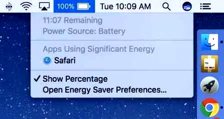macOS 10.12.2 移除了 “剩余电量可用时间”
