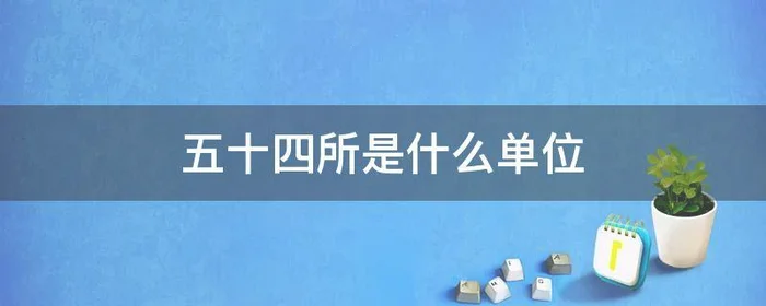 五十四所是什么单位,五十四所部门有哪些