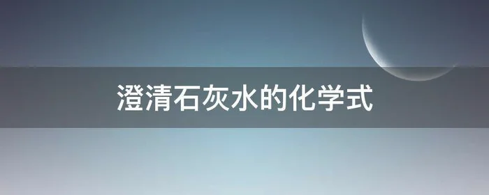 澄清石灰水的化学式,二氧化碳放入澄清石灰水的化学式