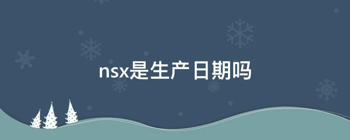 nsx是生产日期吗