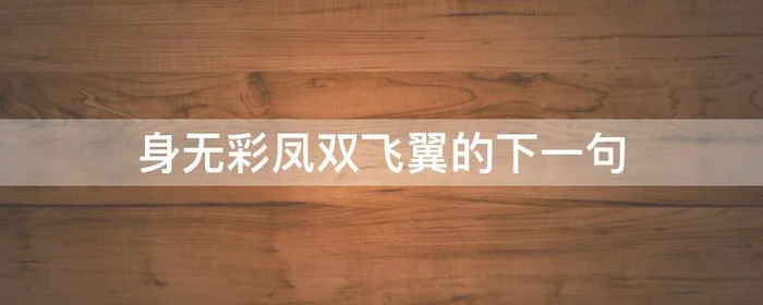 身无彩凤双飞翼的下一句