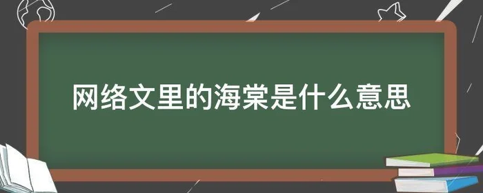 网络文里的海棠是什么意思