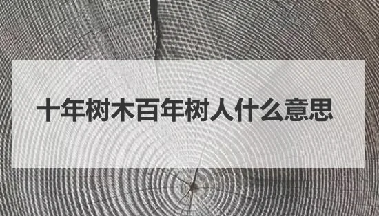 十年树木百年树人什么意思？