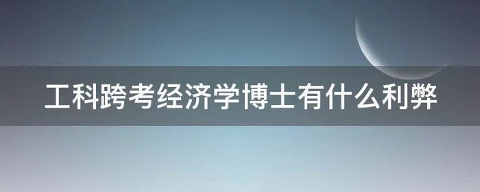 工科跨考经济学博士有什么利弊,跨专业考