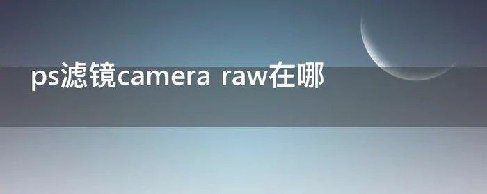 ps滤镜camera raw在哪,ps滤镜camera raw在哪快捷键