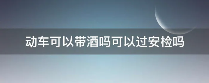 动车可以带酒吗可以过安检吗,动车可以带酒精吗可以过安检吗