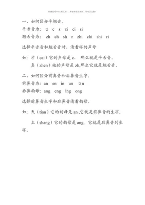 平舌音和翘舌音有哪些字母表