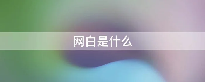 网白是什么