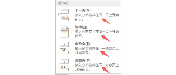 在word文档插入分节符的方法