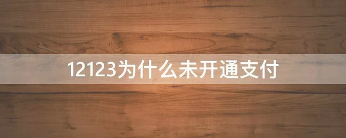 12123为什么未开通支付