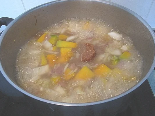 泡菜味噌南瓜汤的做法步骤8