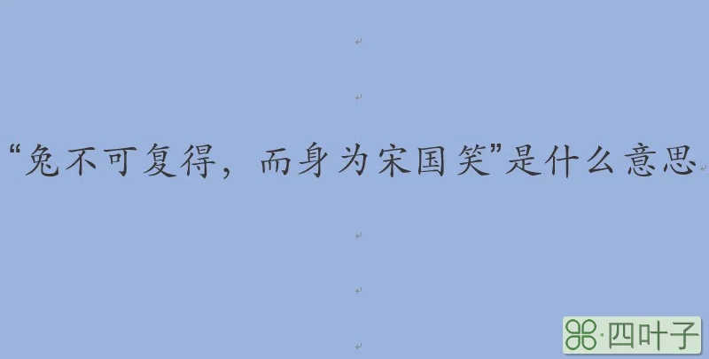兔不可复得而身为宋国笑的而是什么意思