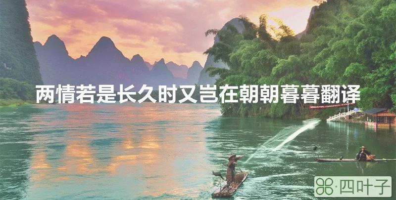 两情若是长久时又岂在朝朝暮暮翻译