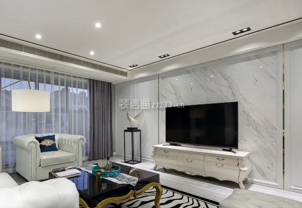 电视背景墙方案四：大理石造型