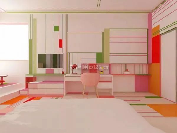 粉色系房屋设计