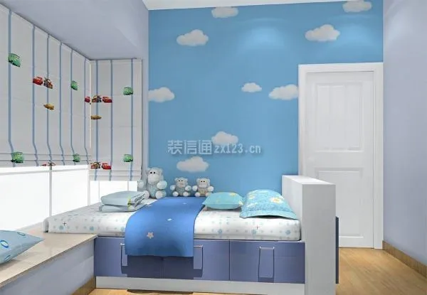 蓝色系儿童房装修